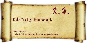 Kőnig Herbert névjegykártya